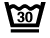 Symbole lavage 30° avec barre