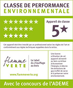 Chauffage au bois - flamme verte : appareil de classe 5 *