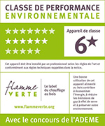 Chauffage au bois - flamme verte : appareil de classe 6 *